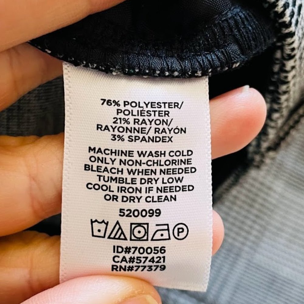 Ann TAylor Pant Trouser Houndstooth Herringbone Plaid Black White Winter Classic - Picture 8 of 9